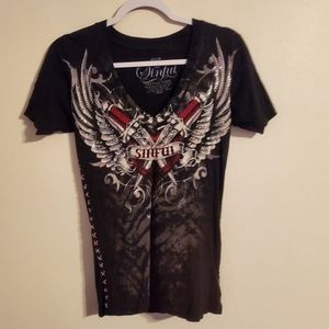 Sinful by affliction embellished top